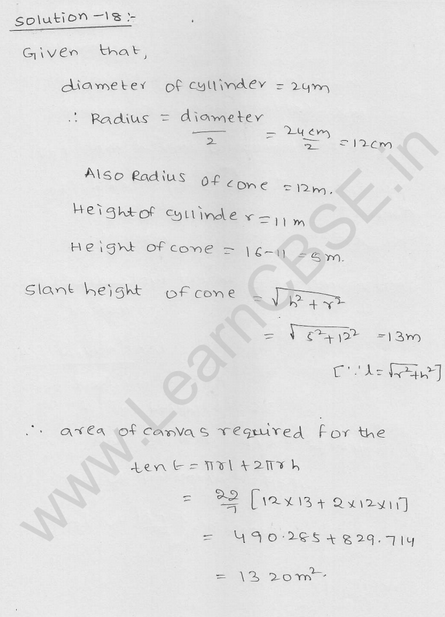RD Sharma Class 9 solutions Chapter 20 Surface Area and volume of A Right Circular cone Ex 20.1 10
