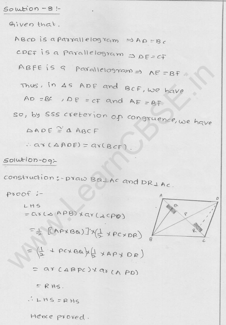 RD Sharma Class 9 solutions Chapter 15 Areas of parrallelograms and Triangles Ex 15.3 5