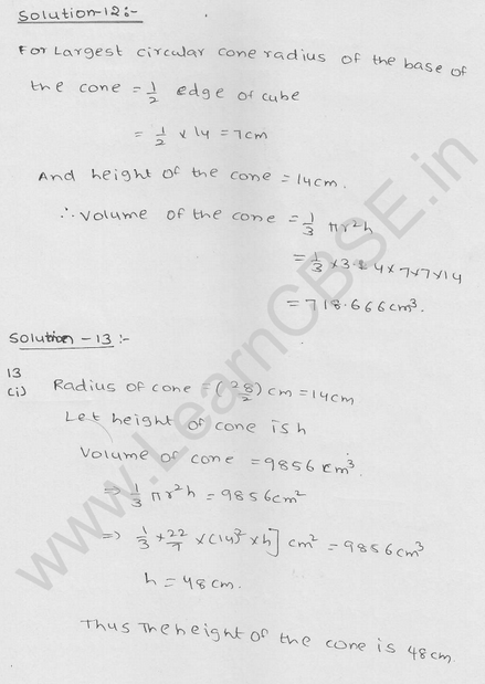 RD Sharma Class 9 solutions Chapter 20 Surface Area and volume of A Right Circular cone Ex 20.2 11
