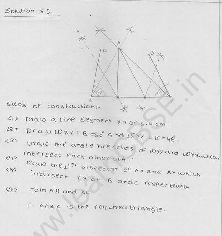 RD Sharma Class 9 solutions Chapter 17 Constructions Ex 17.3 Q 5