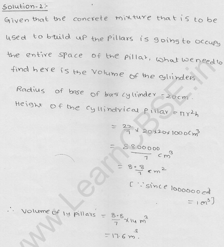RD Sharma Class 9 solutions Chapter 19 Surface Area and volume of A Right Circular cylinder Ex 19.2 2