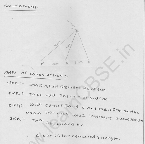 RD Sharma Class 9 solutions Chapter 17 Constructions Ex 17.3 Q 8