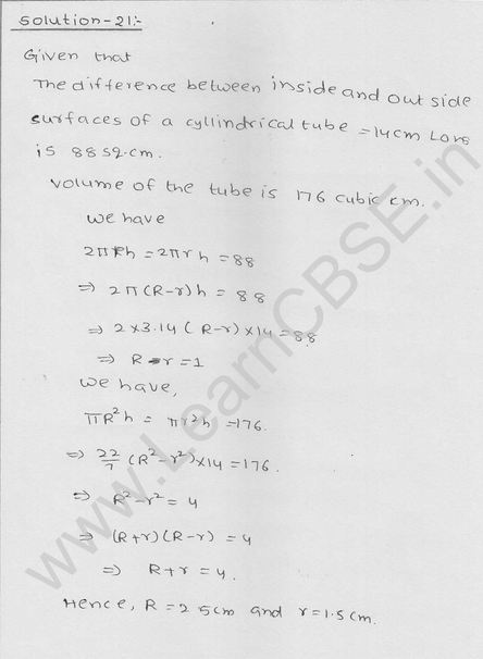 RD Sharma Class 9 solutions Chapter 19 Surface Area and volume of A Right Circular cylinder Ex 19.2 15