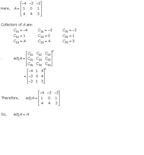 RD Sharma Class 12 Solutions Chapter 7 Adjoint and Inverse of Matrix Ex 7.1 Q4