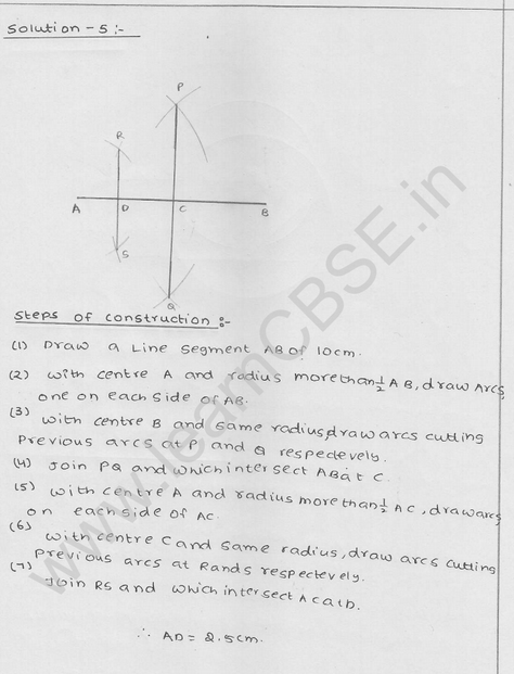 RD Sharma Class 9 solutions Chapter 17 Constructions Ex 17.1 Q 5