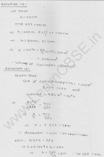 RD Sharma Class 9 solutions Chapter 19 Surface Area and volume of A Right Circular cylinder Ex 19.2 11
