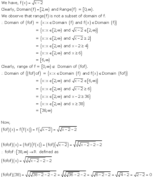 RD Sharma Class 12 Solutions Free online Chapter 2 Functions Ex2.3 Q11-iii