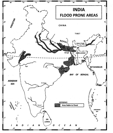 Class-11-Geography-NCERT-Solutions-Chapter-7-Natural-Hazards-and-Disasters-Map-Skills-Q1