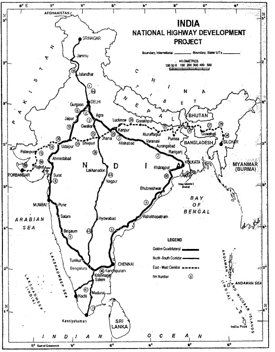Class-12-Geography-NCERT-Solutions-Chapter-10-Transport-And-Communication-Map-Based-Questions-Q1