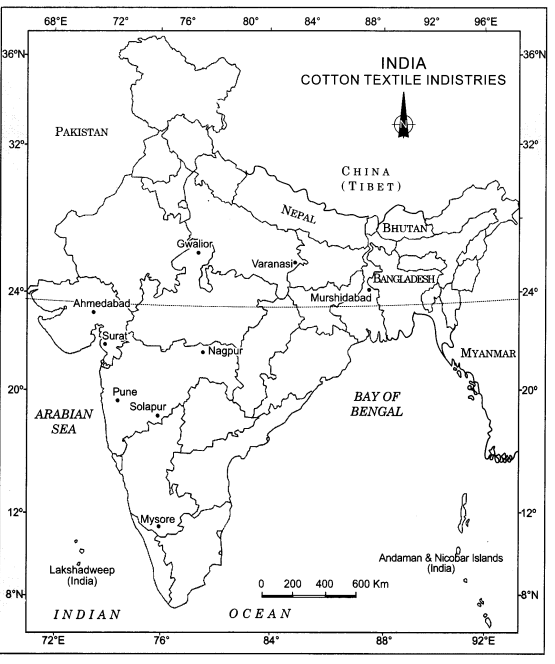 Class 12 Geography NCERT Solutions Chapter 8 Manufacturing Industries Map Based Questions Q2