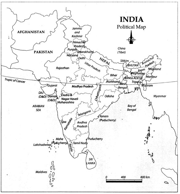 Class-9-Geography-Map-Work-Chapter-1-India-Size-and-Location-0
