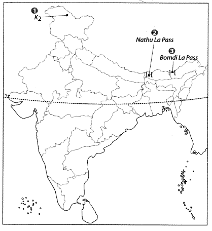 Class 9 Geography Map Work Chapter 2 Physical Features of India a1.1