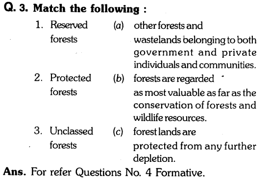 FORESTS AND WILD RESOURCES NCERT EXERCISES_QNO.3