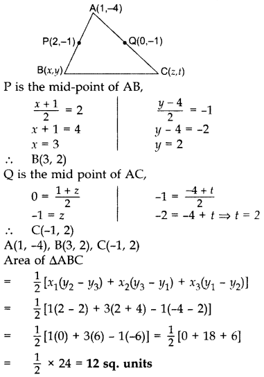 Important Questions for Class 10 Maths Chapter 7 Coordinate Geometry 25