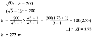Important Questions for Class 10 Maths Chapter 9 Some Applications of Trigonometry 10