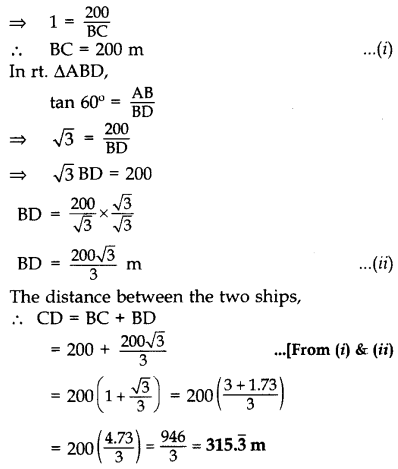 Important Questions for Class 10 Maths Chapter 9 Some Applications of Trigonometry 15