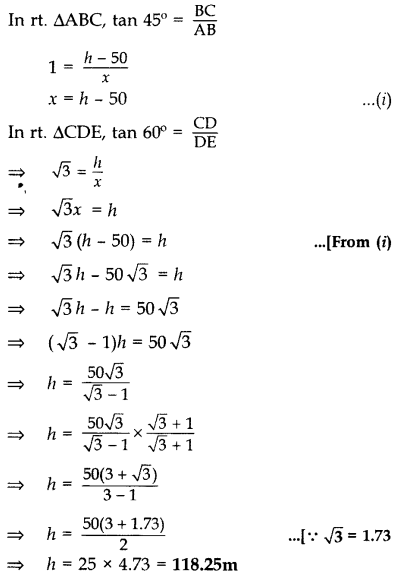 Important Questions for Class 10 Maths Chapter 9 Some Applications of Trigonometry 23