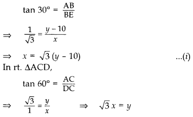 Important Questions for Class 10 Maths Chapter 9 Some Applications of Trigonometry 26