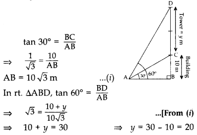 Important Questions for Class 10 Maths Chapter 9 Some Applications of Trigonometry 30