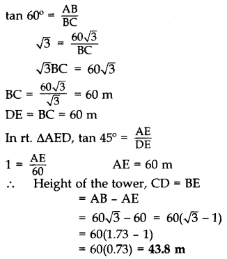 Important Questions for Class 10 Maths Chapter 9 Some Applications of Trigonometry 44