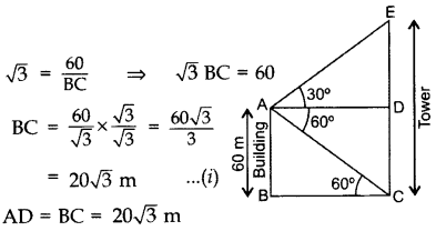 Important Questions for Class 10 Maths Chapter 9 Some Applications of Trigonometry 52