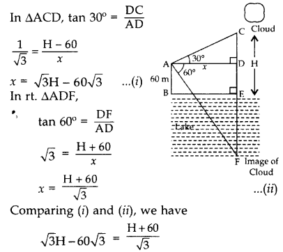 Important Questions for Class 10 Maths Chapter 9 Some Applications of Trigonometry 58