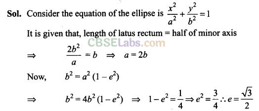 Conic Sections Exemplar Solutions NCERT