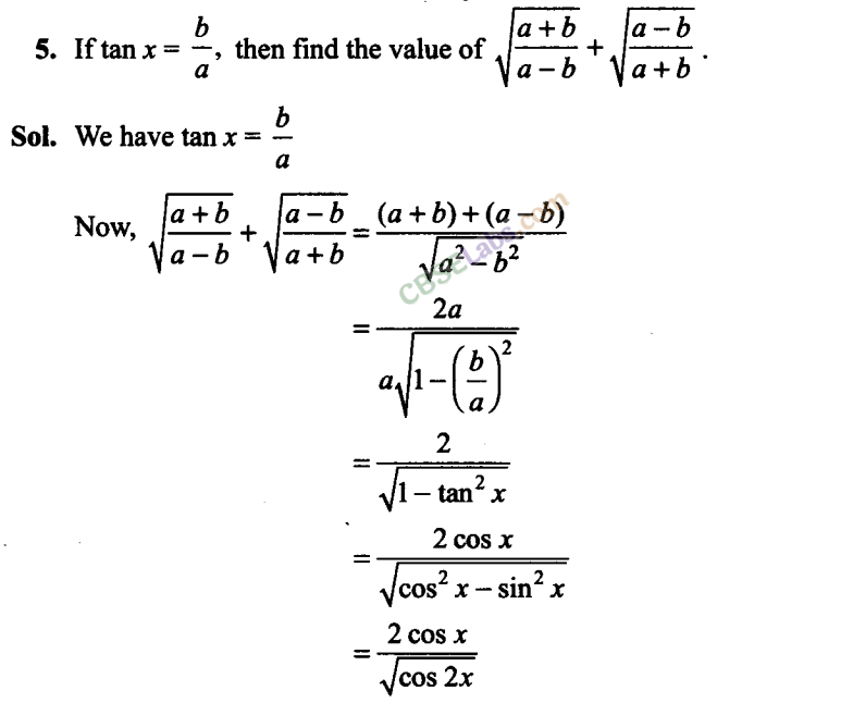 NCERT Exemplar Class 11 Trigonometry Solutions Chapter 3