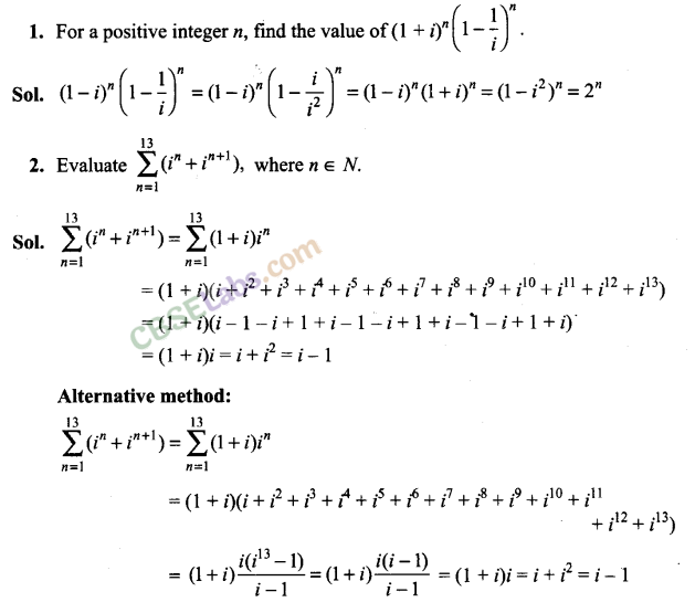 Complex Numbers Class 11 Questions And Answers NCERT