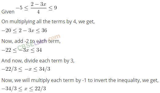 Linear Inequalities Class 11 Important Questions NCERT