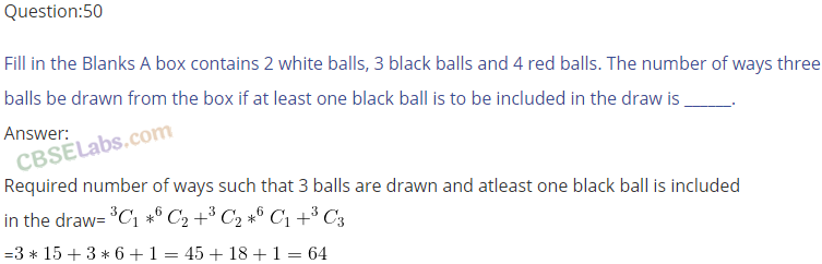 Permutation And Combination Important Questions NCERT