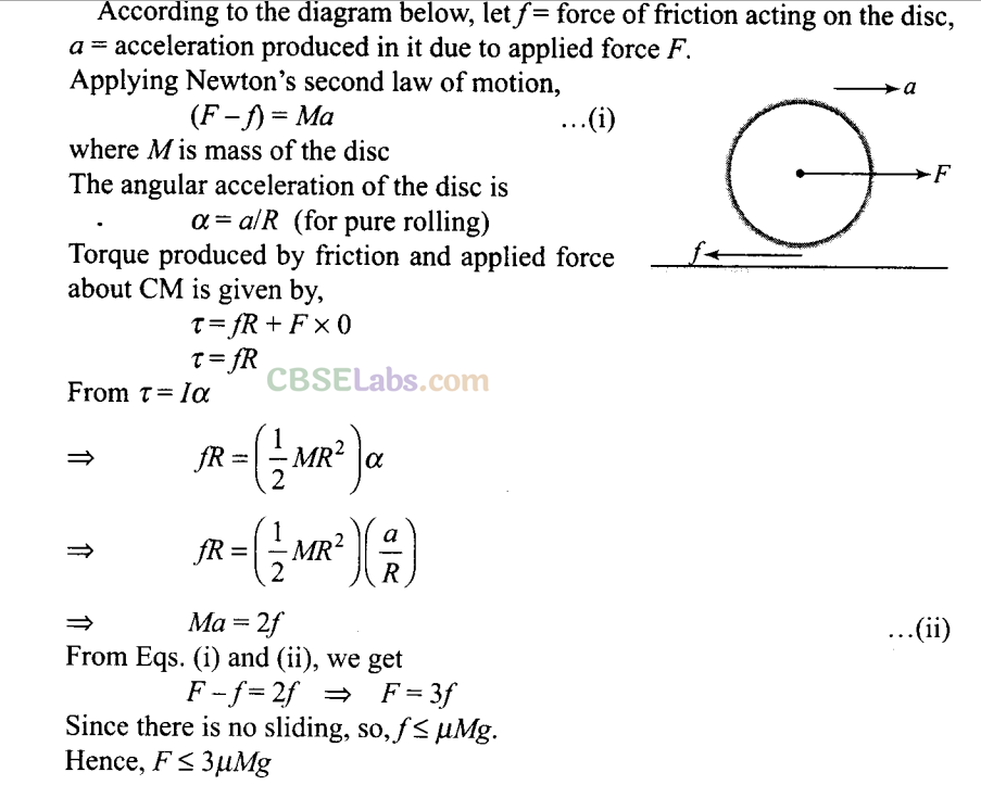 NCERT Exemplar Class 11 Physics Chapter 6 System of Particles and Rotational Motion-43