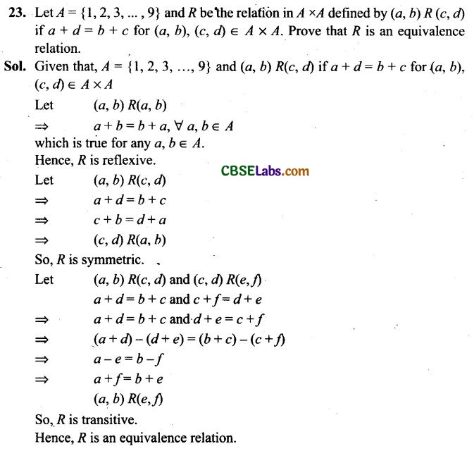 NCERT Exemplar Relations And Functions Class 12 Pdf