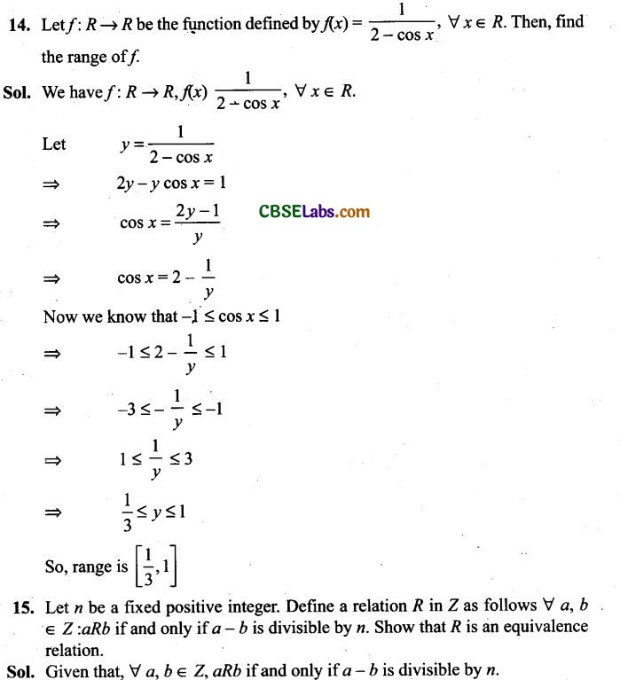 Relations And Functions Class 12 Exemplar Solutions