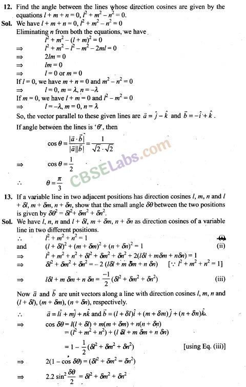 NCERT Exemplar Class 12 Maths Chapter 11 Three Dimensional Geometry-9