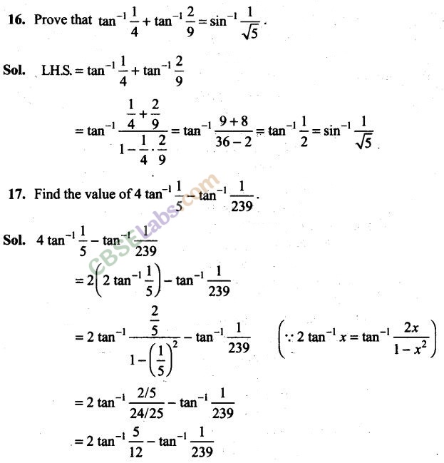Class 12 NCERT Maths Exemplar Solutions