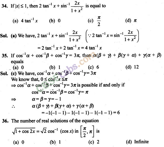 NCERT Exemplar Class 12 Maths Chapter 2 Inverse Trigonometric Functions-13