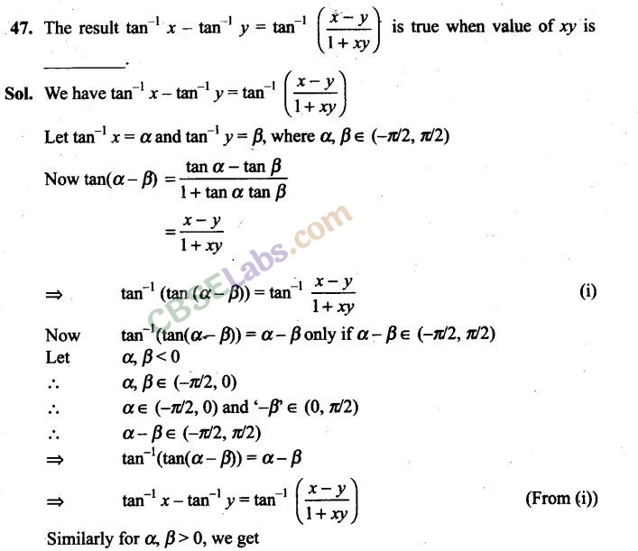 NCERT Exemplar Class 12 Maths Chapter 2 Inverse Trigonometric Functions-20