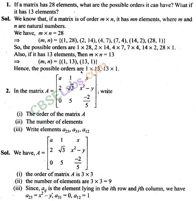 NCERT Exemplar Class 12 Maths Solutions Matrices