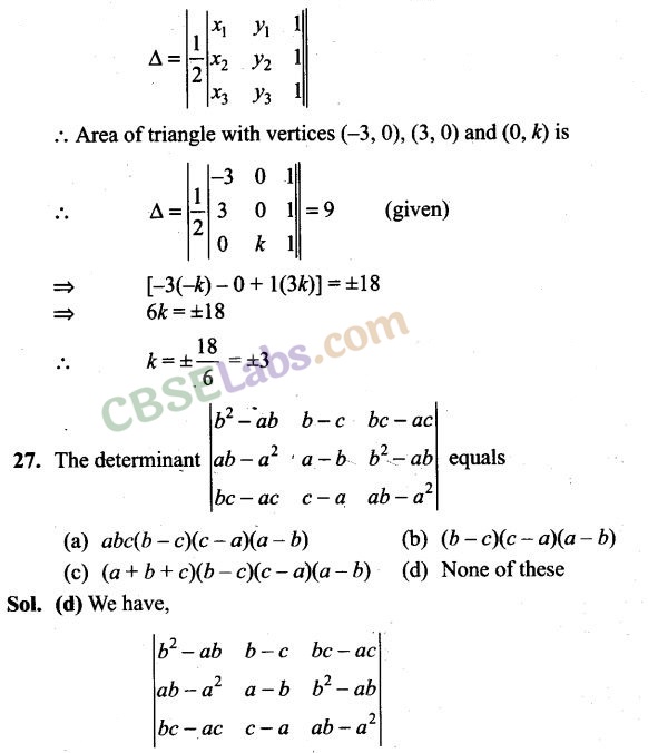NCERT Exemplar Class 12 Maths Chapter 4 Determinants-9