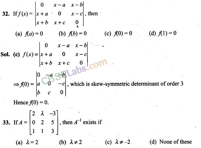 NCERT Exemplar Class 12 Maths Chapter 4 Determinants-16