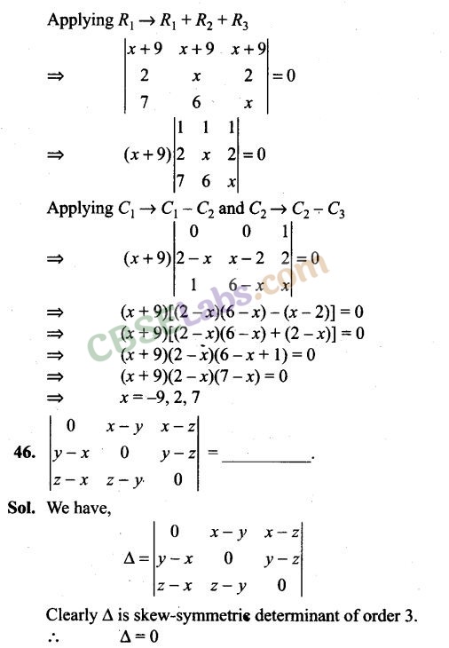 NCERT Exemplar Class 12 Maths Chapter 4 Determinants-26