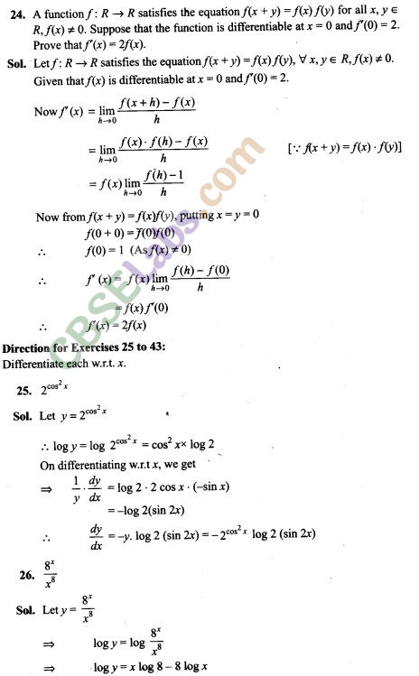 Continuity And Differentiability Class 12 Exemplar