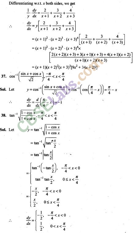 Continuity And Differentiability Class 12 NCERT Exemplar