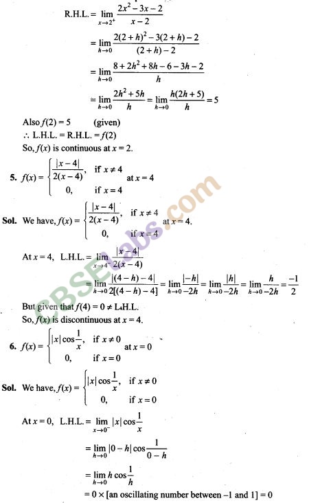 NCERT Exemplar Class 12 Continuity And Differentiability