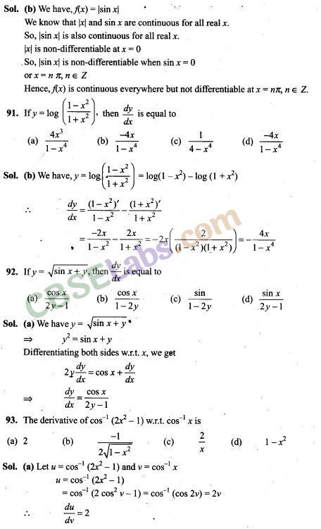 NCERT Exemplar Class 12 Maths Chapter 5 Continuity and Differentiability-13