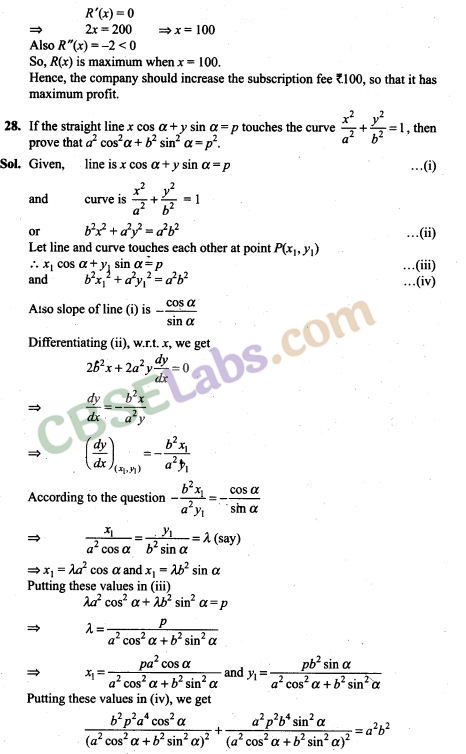 Application Of Derivatives Class 12 Exemplar Solutions