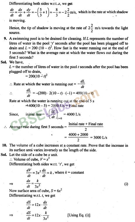 NCERT Exemplar Application Of Derivatives Class 12