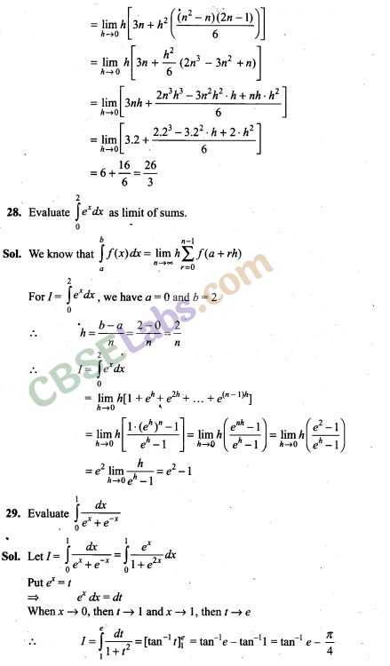 NCERT Exemplar Class 12 Maths Integrals Chapter 7