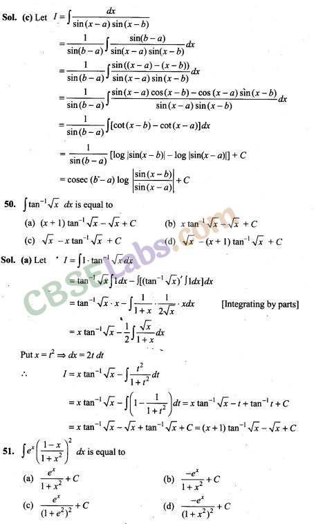 Mathematics Ncert Exemplar class 12th, Chapter Integrals